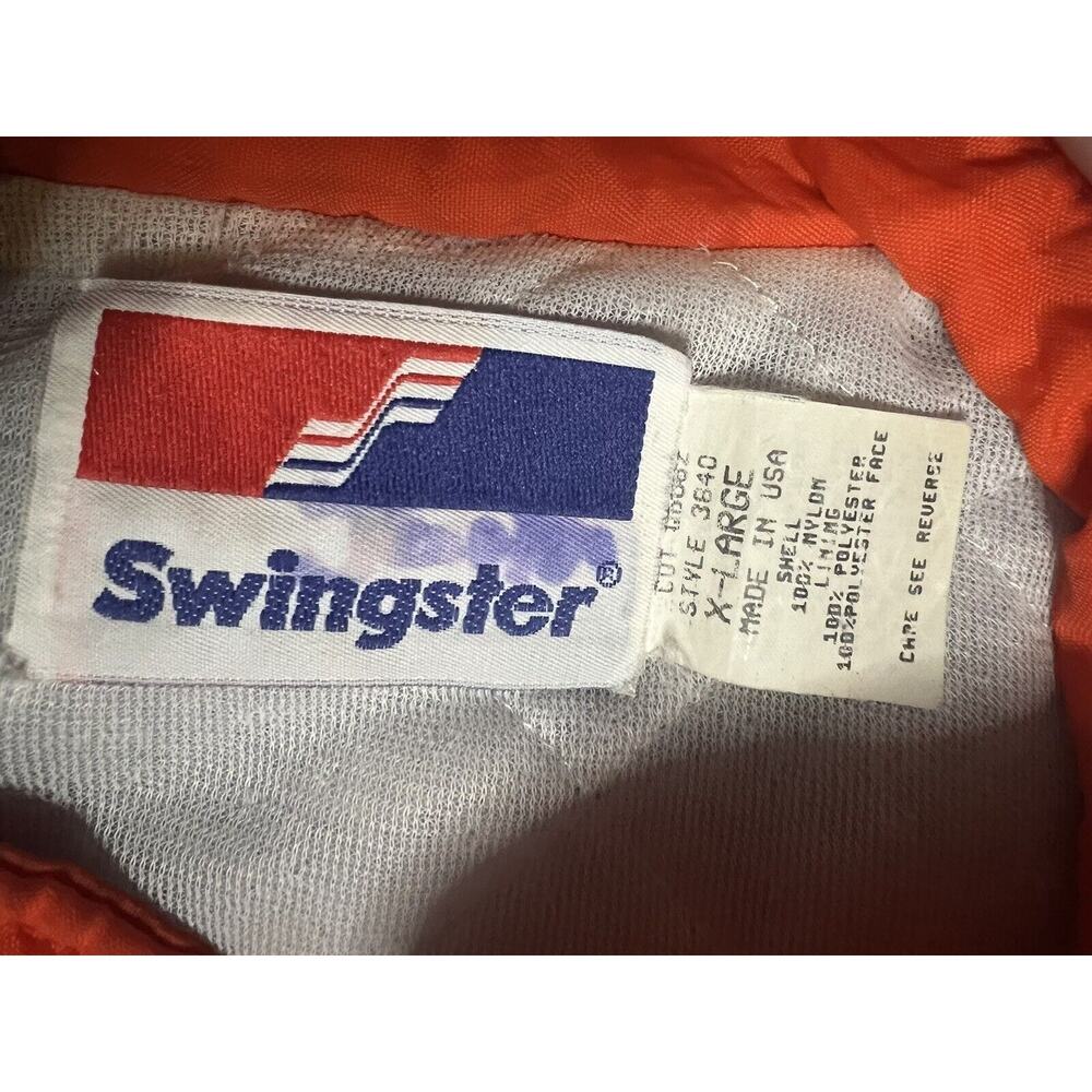 Vintage Broncos NFL Nylon 80s Button Up Jacket XL Made In USA Swingster - Picture 5 of 14